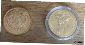 【極美品/品質保証書付】 アンティークコイン コイン 金貨 銀貨 [送料無料] Medal Friedrich 2. Der Grosse 2 x Gold Plated Copper Nickel