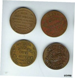 【極美品/品質保証書付】 アンティークコイン コイン 金貨 銀貨 [送料無料] 1896 Manchester New Hampshire 5 Pcs Merchant Token set Missing 3 Tough