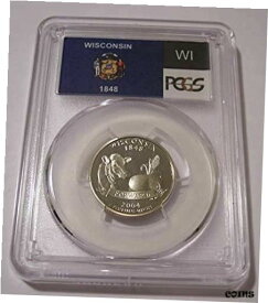2004 S クラッド ウィスコンシン州クォーター プルーフ PR70 DCAM PCGS フラグ ラベル2004 S Clad Wisconsin State Quarter Proof PR70 DCAM PCGS Flag Label