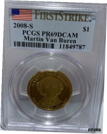 【極美品/品質保証書付】 アンティークコイン コイン 金貨 銀貨 [送料無料] 2008-S Martin Van Buren $1 Presidential Dollar PCGS PR69DCAM First Strike 787