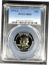 【極美品/品質保証書付】 アンティークコイン コイン 金貨 銀貨 [送料無料] 1971-S Proof Washington Quarter PCGS PR-69, Buy 3 Items, Get $5 Off!!