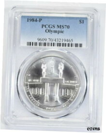 【極美品/品質保証書付】 アンティークコイン コイン 金貨 銀貨 [送料無料] 1984-P MS70 LA Olympics Commemorative Silver Dollar PCGS