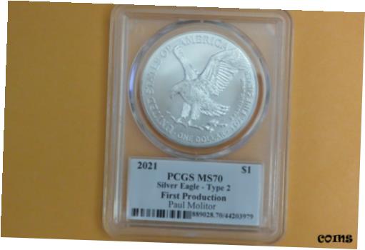 アンティークコイン コイン 金貨 銀貨 [送料無料] 2021 $1 American Silver Eagle 1oz PCGS MS70 Legends of Life Paul Molitor T2のサムネイル