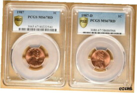 【極美品/品質保証書付】 アンティークコイン コイン 金貨 銀貨 [送料無料] 1987 P & D Lincoln Memorial Pennies PCGS MS67RD