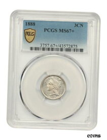 【極美品/品質保証書付】 アンティークコイン 硬貨 1888 3cN PCGS MS67+ Only One Finer! - 3-Cent Nickel - Only One Finer! [送料無料] #oot-wr-010574-3363