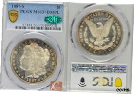【極美品/品質保証書付】 アンティークコイン 硬貨 1887-S MS63+ DMPL PCGS & CAC Morgan $1 [送料無料] #oot-wr-010574-4889