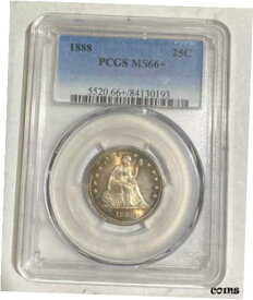 【極美品/品質保証書付】 アンティークコイン 硬貨 1888 P Quarter Seated PCGS MS-66+ [送料無料] #oot-wr-010575-2595