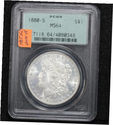 アンティークコイン コイン 金貨 銀貨 [送料無料] 1880-S Morgan Dollar PCGS MS-64 Vintage Green Label 2FKV