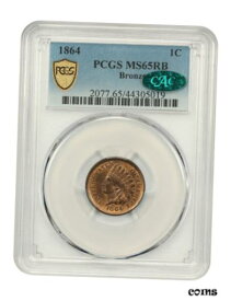 【極美品/品質保証書付】 アンティークコイン 硬貨 1864 1c PCGS/CAC MS65 RB (Bronze) Beautiful, Original Gem - Indian Cent [送料無料] #oot-wr-010646-120