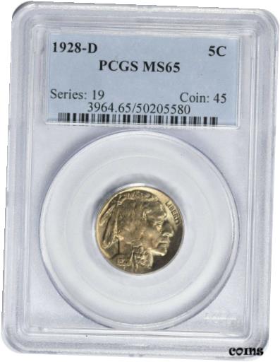 アンティークコイン コイン 金貨 銀貨 [送料無料] 1928-D Buffalo Nickel MS65 PCGSのサムネイル