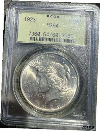 アンティークコイン コイン 金貨 銀貨 [送料無料] 1923 (MS64) Peace Silver Dollar OGH PCGS Graded Coin