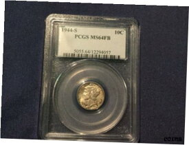 【極美品/品質保証書付】 アンティークコイン コイン 金貨 銀貨 [送料無料] 1944-S Mercury Silver Dime 10C PCGS MS 64 Full Bands (FB) Free Shipping !