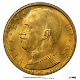 【極美品/品質保証書付】 アンティークコイン 金貨 ITALY 1931-R YR. IX 50 LIRE UNCIRCULATED GOLD COIN, PCGS CERTIFIED MS64+ [送料無料] #gct-wr-010649-1031