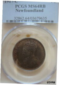 【極美品/品質保証書付】 アンティークコイン コイン 金貨 銀貨 [送料無料] 1917 Newfoundland Large Cent Coin. PCGS MS-64 RED