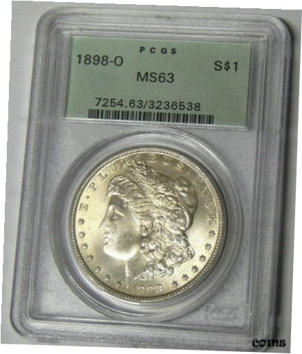 アンティークコイン コイン 金貨 銀貨 [送料無料] PCGS MS63 1898-O Morgan Silver Dollar New Orleans Mint Old Green Holder #3236538