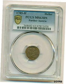【極美品/品質保証書付】 アンティークコイン コイン 金貨 銀貨 [送料無料] Germany Further Austria 1785 H Heller MS63 BN PCGS