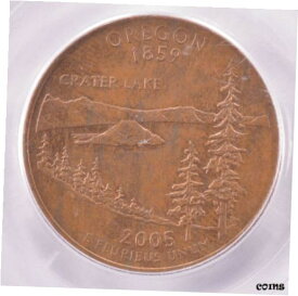 【極美品/品質保証書付】 アンティークコイン コイン 金貨 銀貨 [送料無料] PCGS 25c 2005-D Oregon Quarter Reverse Missing Clad Layer MS63 BN