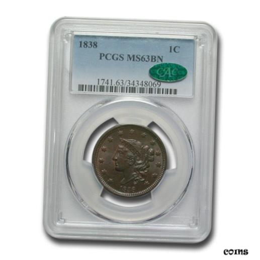 アンティークコイン 硬貨 1838 Large Cent MS-63 PCGS CAC (Brown) - SKU#252263 [送料無料] #oot-wr-010711-1627