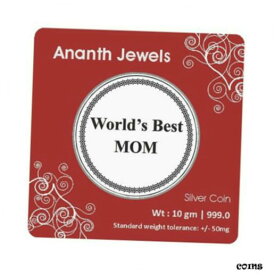 【極美品/品質保証書付】 アンティークコイン コイン 金貨 銀貨 [送料無料] Ananth Jewels BIS Worlds Best Mom 999 silver coin 10 gm