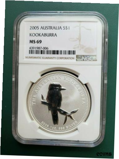 アンティークコイン コイン 金貨 銀貨 [送料無料] 2005 Australia Kookaburra 1 oz 999 Silver coin NGC MS 69 !