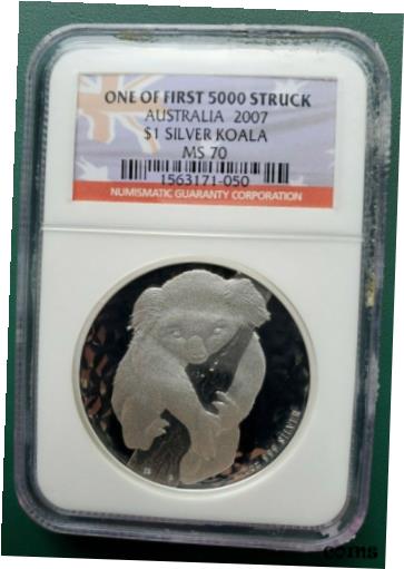 アンティークコイン コイン 金貨 銀貨 [送料無料] 2007 Australia Koala 1 oz 999 Silver coin NGC MS 70 one of first 5000 struck !