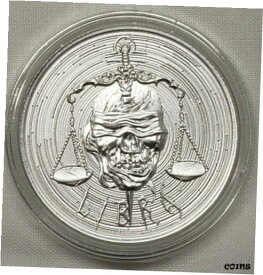 【極美品/品質保証書付】 アンティークコイン コイン 金貨 銀貨 [送料無料] 1oz Libra Zombie Zodiac Sign Silver Round Coin #12 Zombie Zodiac Series