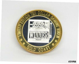 【極美品/品質保証書付】 アンティークコイン コイン 金貨 銀貨 [送料無料] Gold Coast $10 GAMING TOKEN Las Vegas SLOTS 777 WINNER Brass & 999 Fine Silver