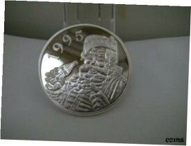 【極美品/品質保証書付】 アンティークコイン コイン 金貨 銀貨 [送料無料] 1 oz 999 Fine Silver Coca-Cola Santa 1995 "Me Too" Round Commemorative Coin