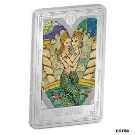 【極美品/品質保証書付】 アンティークコイン コイン 金貨 銀貨 [送料無料] TAROT CARDS THE LOVERS 2022 1 oz Fine Silver Proof Coloured Coin - Niue
