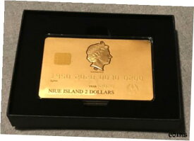 【極美品/品質保証書付】 アンティークコイン コイン 金貨 銀貨 [送料無料] CREDIT CARD 70th Anniversary Gold Plated Silver Coin 1.5 Oz 2$ Niue 2020