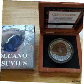 【極美品/品質保証書付】 アンティークコイン コイン 金貨 銀貨 [送料無料] Niue 2015 Volcano Vesuvius 2 Oz $2 High Relief Concave Lava Rock Silver Coin