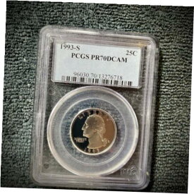 【極美品/品質保証書付】 アンティークコイン コイン 金貨 銀貨 [送料無料] 1993-S Washington Quarter, PROOF PCGS PR70 “Pristine “ Blue Label Ship FREE