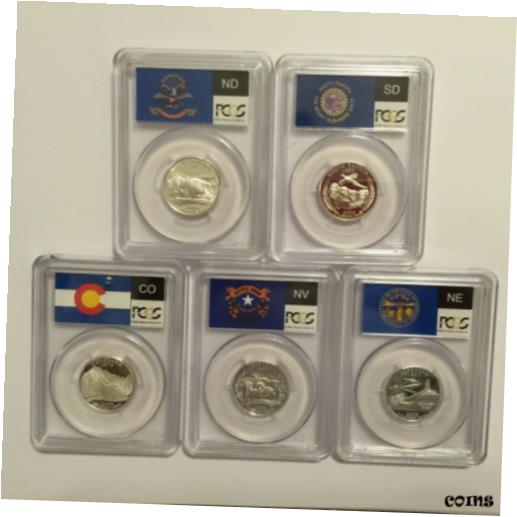 アンティークコイン コイン 金貨 銀貨 [送料無料] 2006 S CLAD State Flag 5-Coin (CO NE NV ND SD) Proof Set PCGS PR70 DCAM Quartersのサムネイル