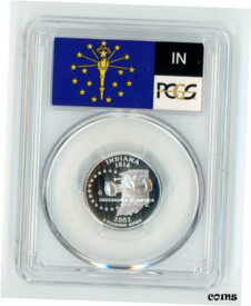 【極美品/品質保証書付】 アンティークコイン コイン 金貨 銀貨 [送料無料] 2002-S Silver Proof Indiana 25C PCGS PR70 DCAM Quarter Deep Cameo
