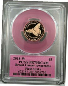 【極美品/品質保証書付】 アンティークコイン コイン 金貨 銀貨 [送料無料] 2018-W $5 Breast Cancer Awareness Commem PROOF Gold PCGS PR70 DCAM FIRST STRIKE