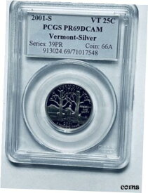【極美品/品質保証書付】 アンティークコイン コイン 金貨 銀貨 [送料無料] 2001-S Vermont Statehood Silver Quarter PCGS PR69DCAM
