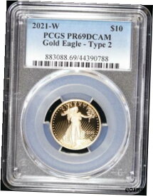 【極美品/品質保証書付】 アンティークコイン コイン 金貨 銀貨 [送料無料] 2021-W $10 1/4 oz Proof American Gold Eagle PCGS PR 69 DCAM Variety Type 2 AGE