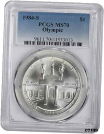【極美品/品質保証書付】 アンティークコイン コイン 金貨 銀貨 [送料無料] 1984-S Olympic Silver Commemorative Dollar MS70 PCGS Mint State 70
