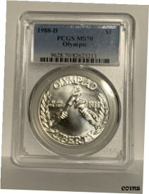 【極美品/品質保証書付】 アンティークコイン コイン 金貨 銀貨 [送料無料] 1988 D OLYMPICS PCGS MS70 PERFECT Commem SILVER Dollar $1 RARE!!