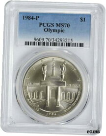 【極美品/品質保証書付】 アンティークコイン コイン 金貨 銀貨 [送料無料] 1984-P Olympic Silver Commemorative Dollar MS70 PCGS Mint State 70