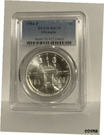 【極美品/品質保証書付】 アンティークコイン コイン 金貨 銀貨 [送料無料] 1984-P MS70 LA Olympics Commemorative Silver Dollar PCGS