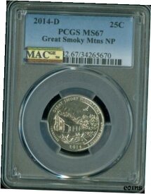 2014-D グレート スモーキー マウンテンズ クォーター PCGS MAC MS 67 PQ 2nd Finest Spotless 。2014-D GREAT SMOKY MOUNTAINS QUARTER PCGS MAC MS 67 PQ 2ND FINEST SPOTLESS .
