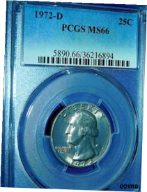 【極美品/品質保証書付】 アンティークコイン コイン 金貨 銀貨 [送料無料] 1972-D 25C Washington Quarter-PCGS MS66--435-1