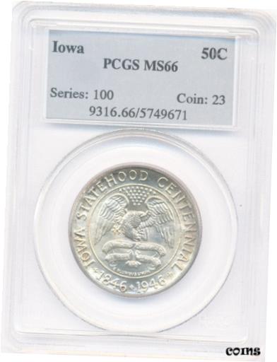 アンティークコイン コイン 金貨 銀貨 [送料無料] 1946 Iowa Commemorative Half Dollar PCGS MS66 *White*のサムネイル