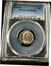 【極美品/品質保証書付】 アンティークコイン コイン 金貨 銀貨 [送料無料] 1945-D Mercury Silver Dime PCGS MS66FB