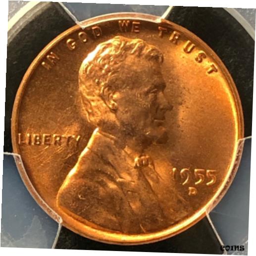 アンティークコイン コイン 金貨 銀貨 [送料無料] 1955-D 1C RD Lincoln Wheat One Cent PCGS MS66+RD 38397722