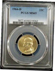 【極美品/品質保証書付】 アンティークコイン コイン 金貨 銀貨 [送料無料] 1964 D Washington Quarter certified MS 65 by PCGS!