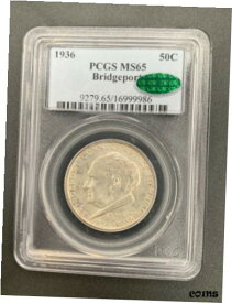 【極美品/品質保証書付】 アンティークコイン コイン 金貨 銀貨 [送料無料] 1936 Bridgeport 50C MS65 CAC PCGS Toned 50c Commemorative Half Dollar
