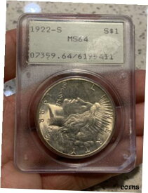 【極美品/品質保証書付】 アンティークコイン コイン 金貨 銀貨 [送料無料] 1922-S PEACE DOLLAR PCGS MS64 RATTLER FLIPPED SIDEWAYS COMBINED SHIPPING S039