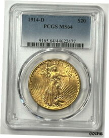 【極美品/品質保証書付】 アンティークコイン 金貨 1914-D $20 Saint Gaudens Gold Double Eagle Pre-1933 PCGS MS64 Blazing Surfaces [送料無料] #got-wr-010959-1931